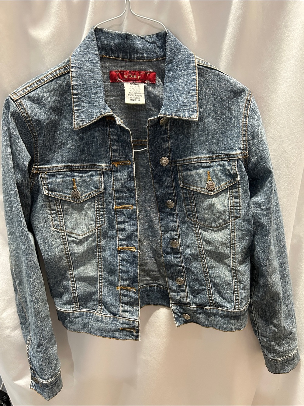 Women's Blue Denim Jacket by Original YMI Jeanswear Sz M
